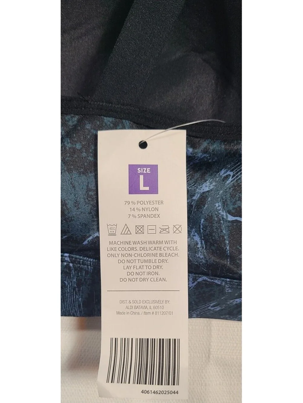 Crane Ladies Fitness Sports Bra Size Large Blue Floral Print
